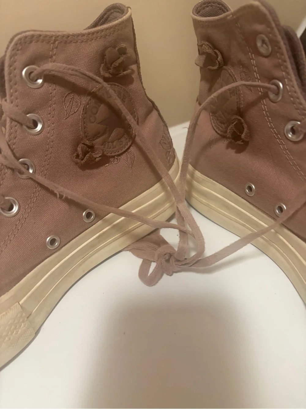 Converse High-Top Platform Sneakers in Dusty Rose